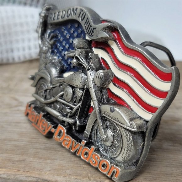 Harley Davidson 1991 Belt Buckle Baron Freedom To Ride U.S.A. H408 Rare - Picture 7 of 10